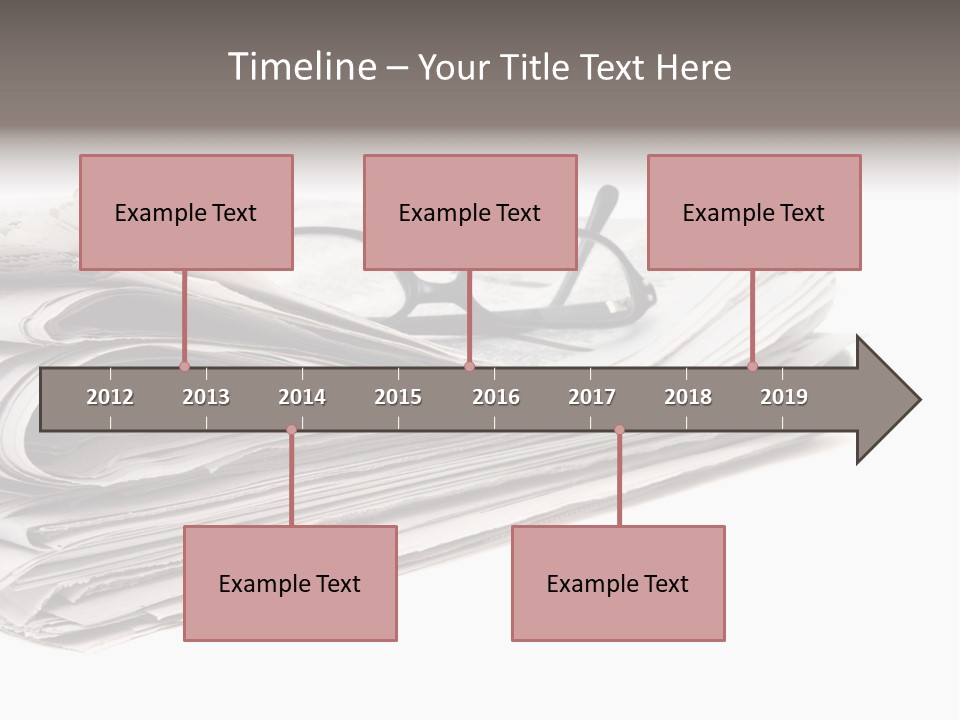 A Stack Of Newspapers With Glasses On Top Of It PowerPoint Template