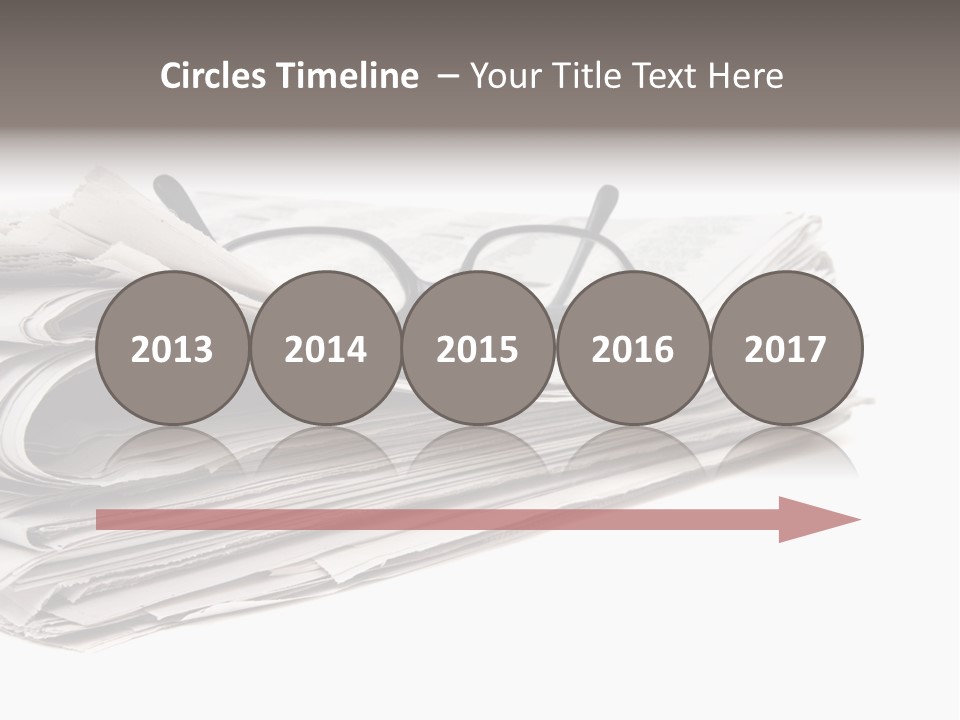 A Stack Of Newspapers With Glasses On Top Of It PowerPoint Template