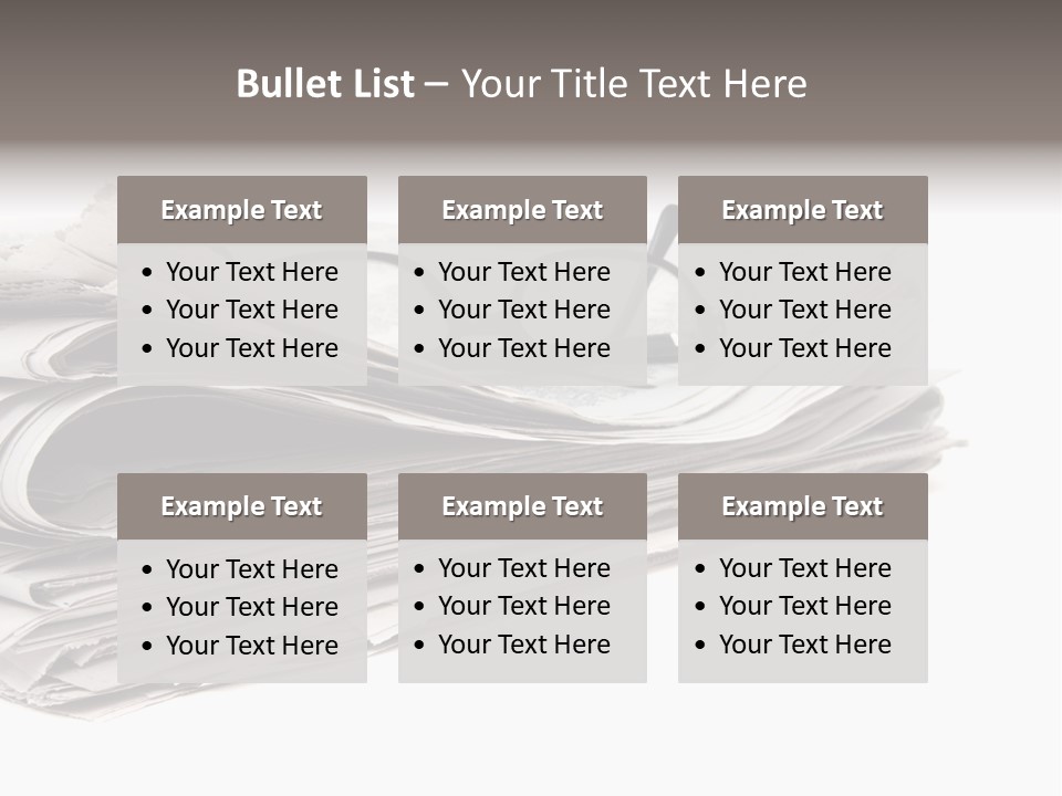 A Stack Of Newspapers With Glasses On Top Of It PowerPoint Template