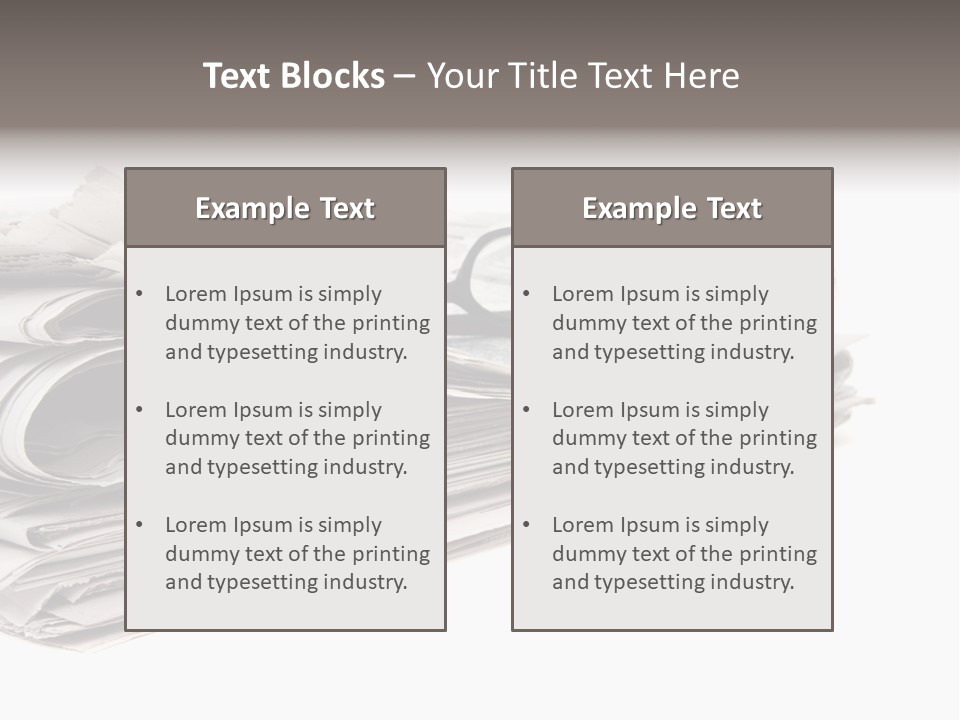 A Stack Of Newspapers With Glasses On Top Of It PowerPoint Template