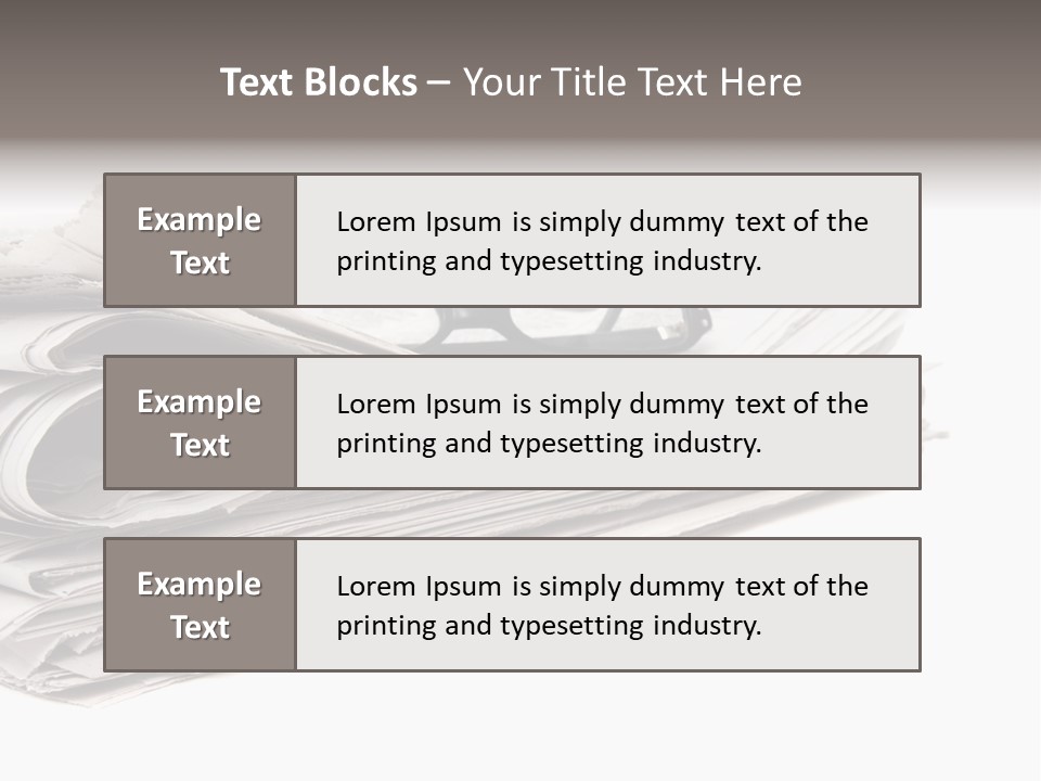 A Stack Of Newspapers With Glasses On Top Of It PowerPoint Template