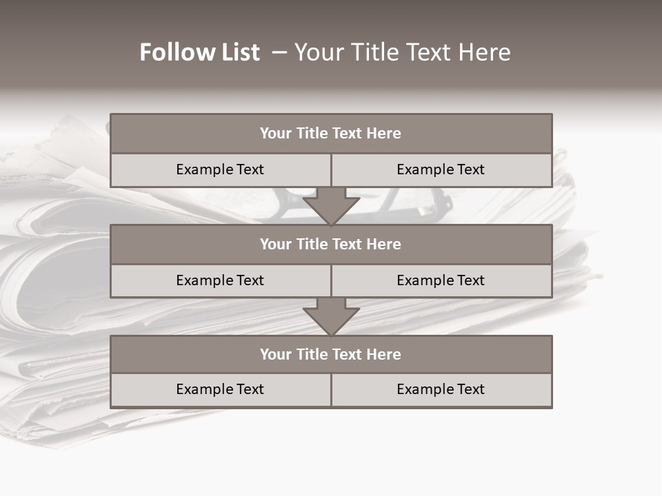 A Stack Of Newspapers With Glasses On Top Of It PowerPoint Template