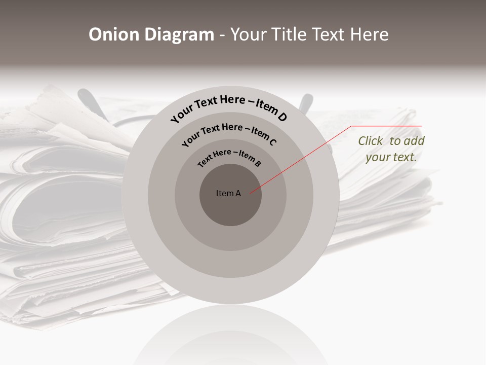 A Stack Of Newspapers With Glasses On Top Of It PowerPoint Template