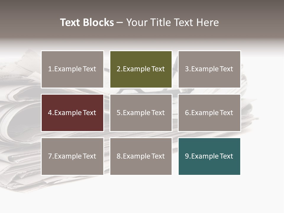 A Stack Of Newspapers With Glasses On Top Of It PowerPoint Template