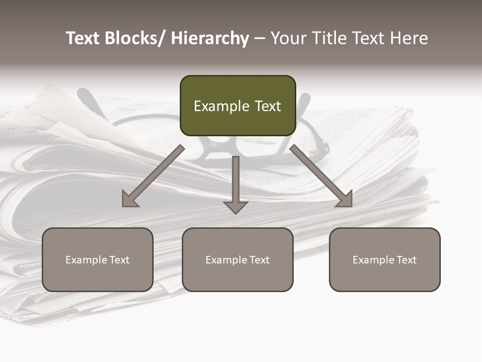 A Stack Of Newspapers With Glasses On Top Of It PowerPoint Template