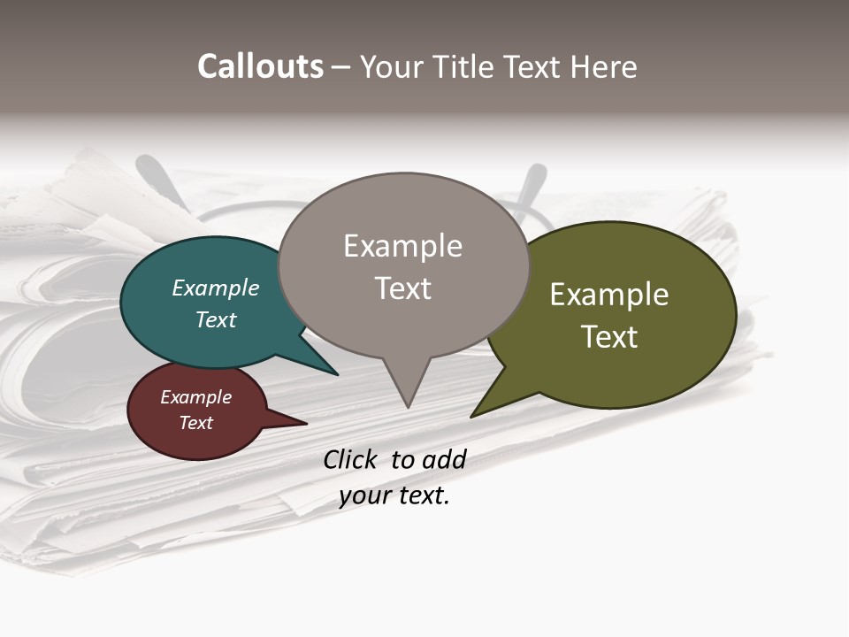 A Stack Of Newspapers With Glasses On Top Of It PowerPoint Template