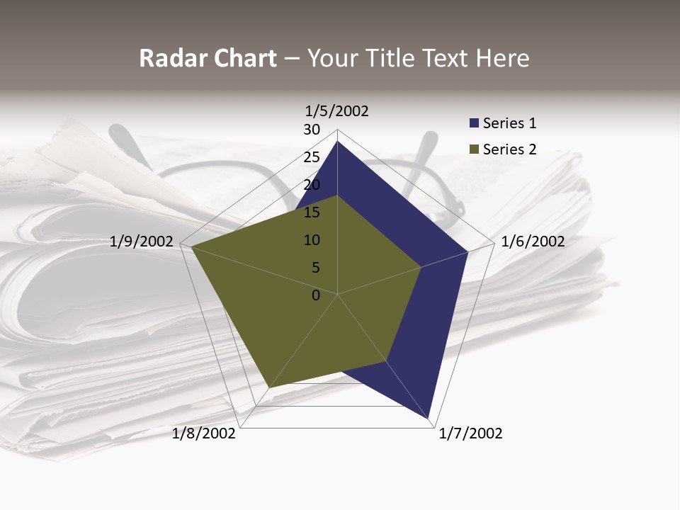 A Stack Of Newspapers With Glasses On Top Of It PowerPoint Template