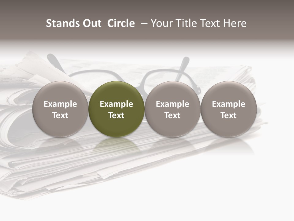 A Stack Of Newspapers With Glasses On Top Of It PowerPoint Template
