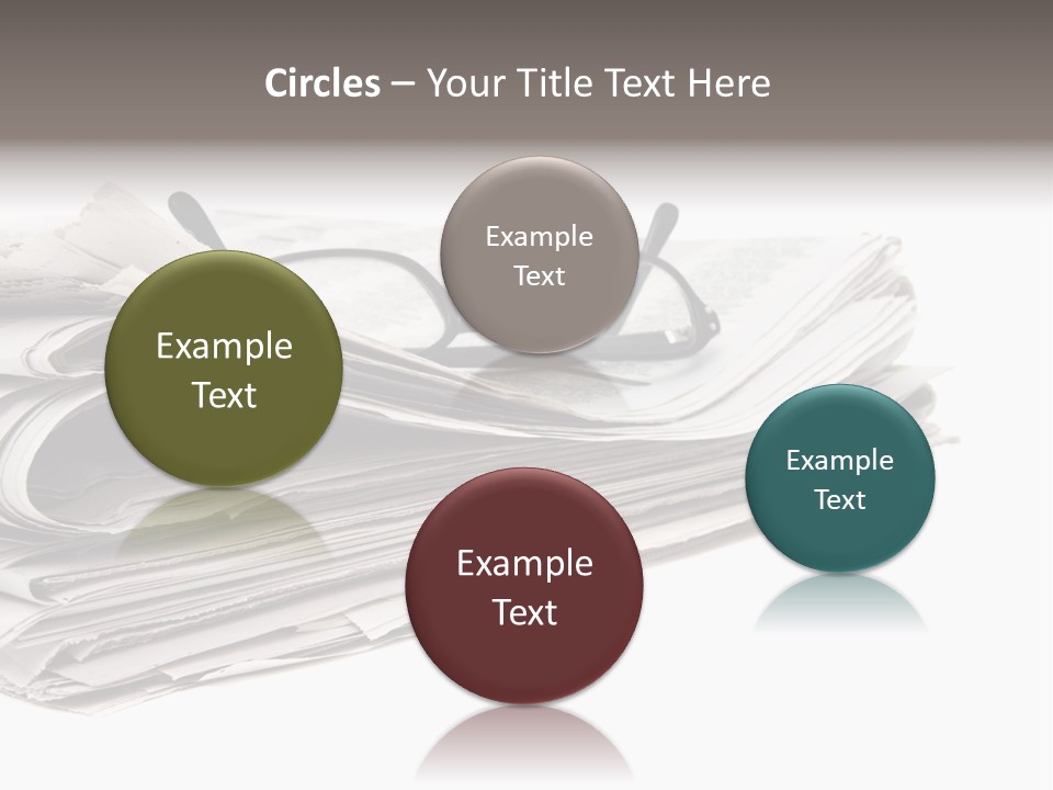 A Stack Of Newspapers With Glasses On Top Of It PowerPoint Template