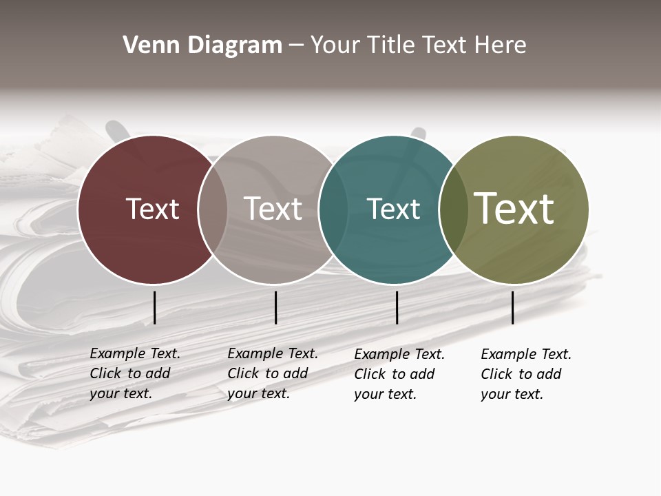 A Stack Of Newspapers With Glasses On Top Of It PowerPoint Template