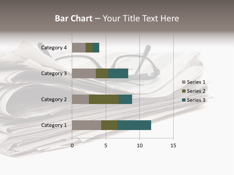 A Stack Of Newspapers With Glasses On Top Of It PowerPoint Template