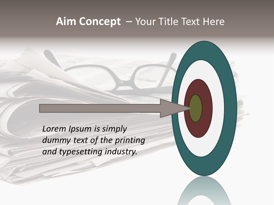 A Stack Of Newspapers With Glasses On Top Of It PowerPoint Template