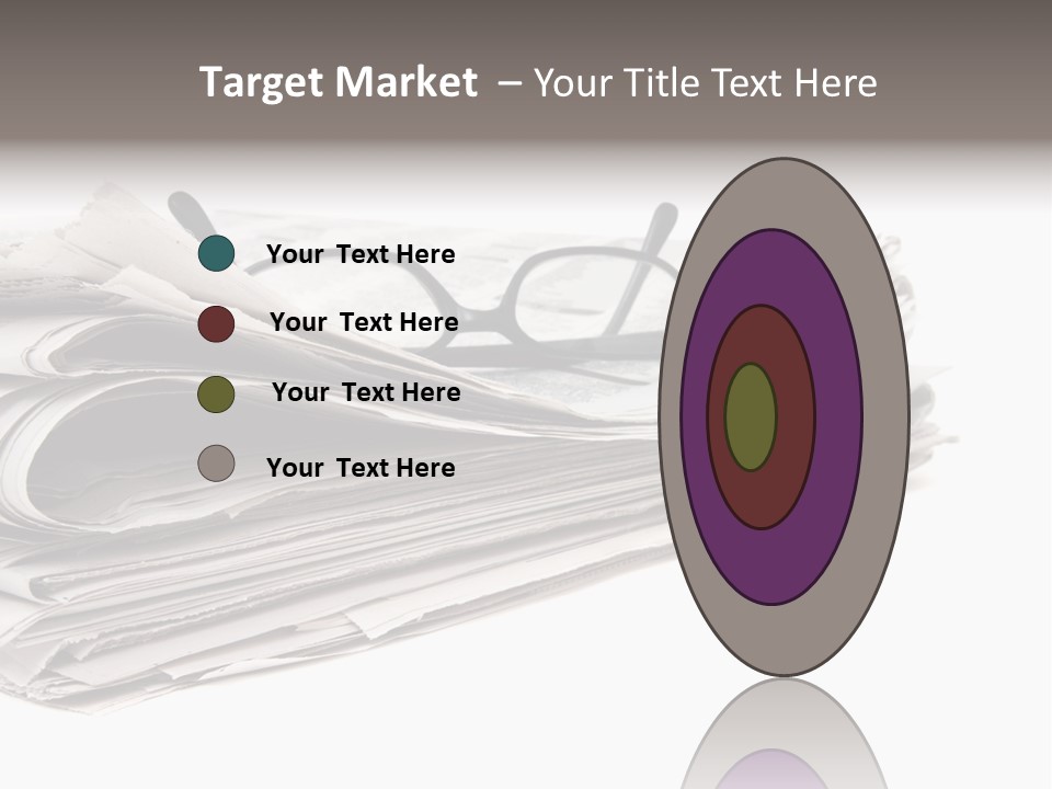 A Stack Of Newspapers With Glasses On Top Of It PowerPoint Template