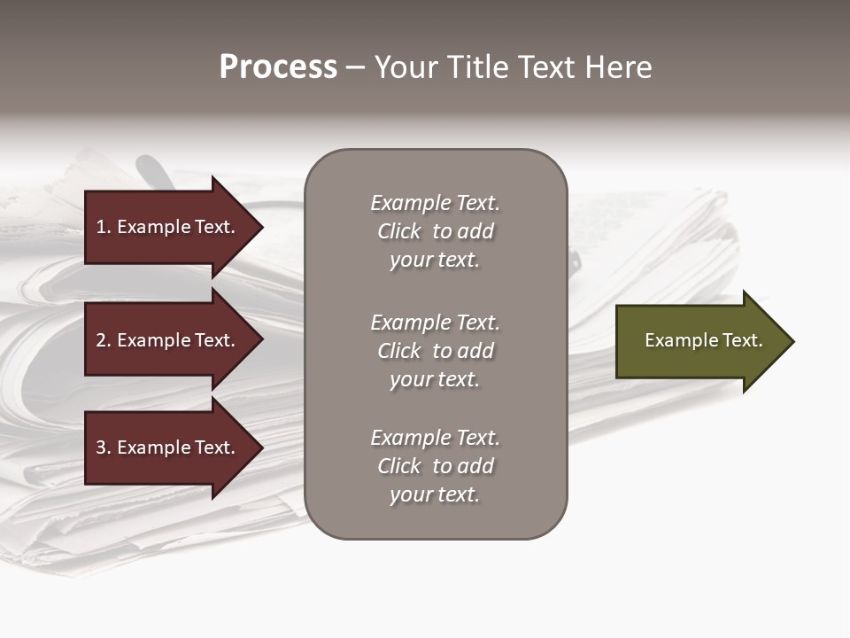 A Stack Of Newspapers With Glasses On Top Of It PowerPoint Template
