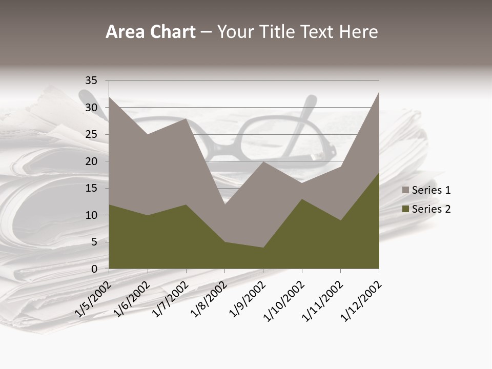 A Stack Of Newspapers With Glasses On Top Of It PowerPoint Template