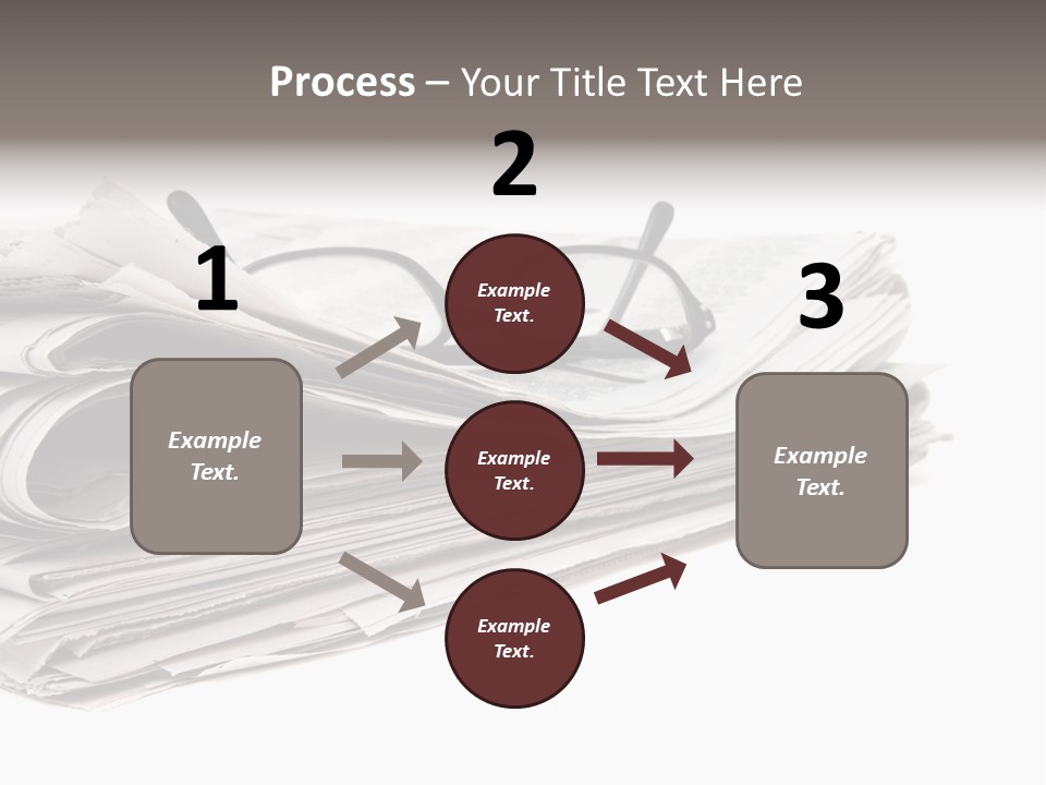 A Stack Of Newspapers With Glasses On Top Of It PowerPoint Template