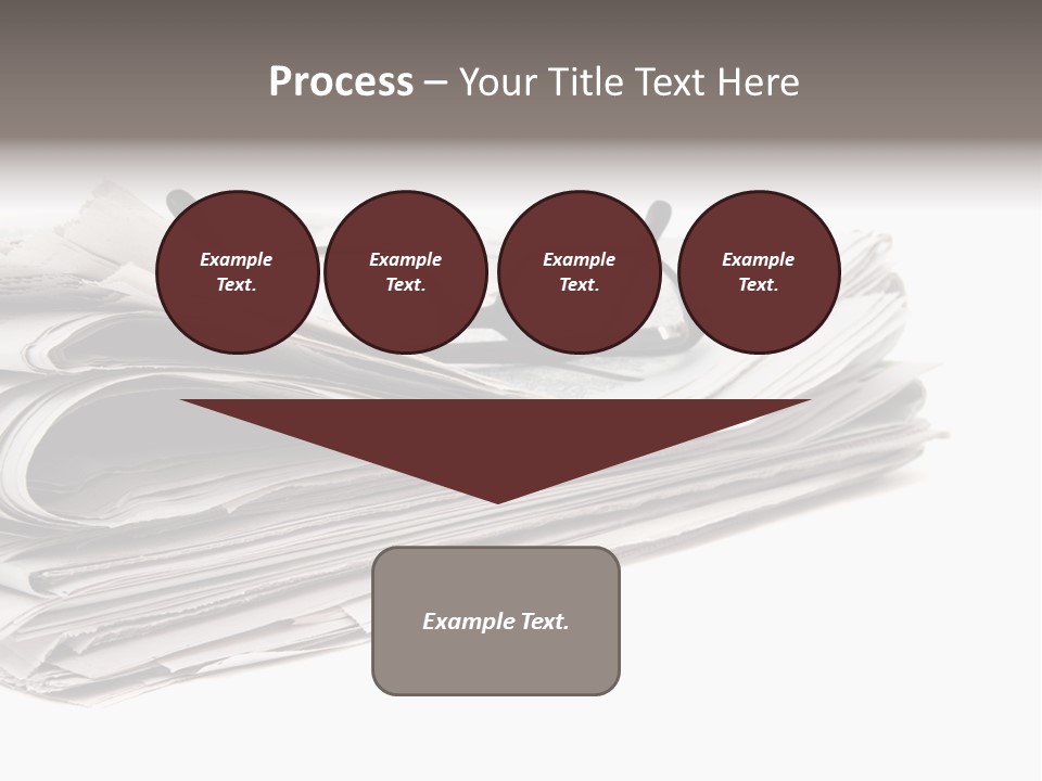 A Stack Of Newspapers With Glasses On Top Of It PowerPoint Template