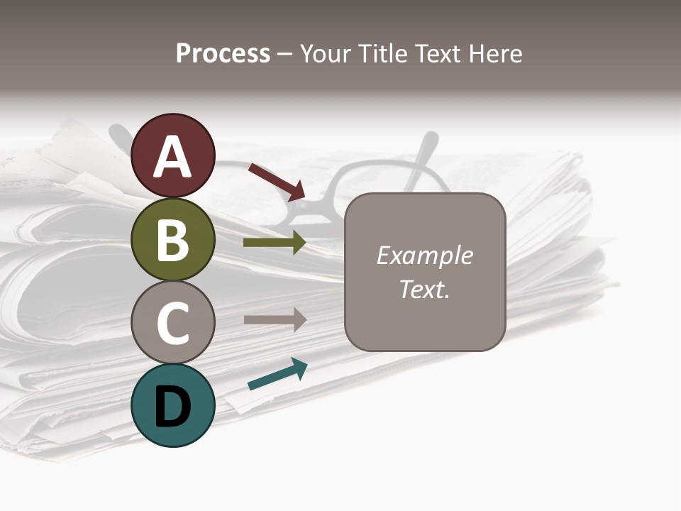 A Stack Of Newspapers With Glasses On Top Of It PowerPoint Template