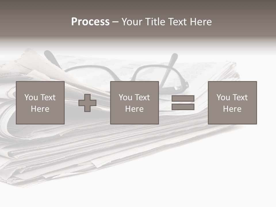 A Stack Of Newspapers With Glasses On Top Of It PowerPoint Template