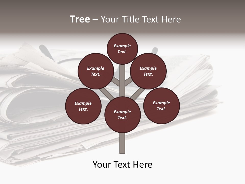 A Stack Of Newspapers With Glasses On Top Of It PowerPoint Template