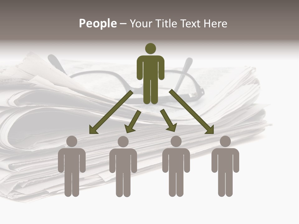 A Stack Of Newspapers With Glasses On Top Of It PowerPoint Template
