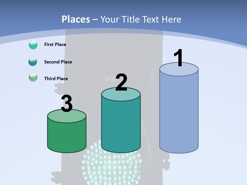 A Green Traffic Light With A Blue Background PowerPoint Template