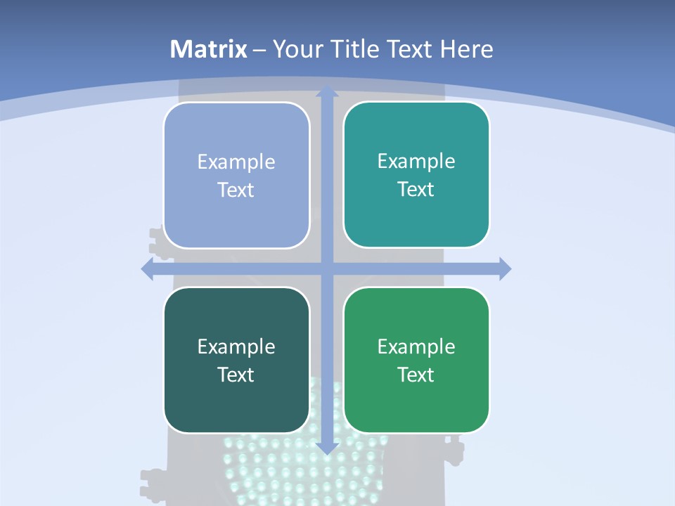 A Green Traffic Light With A Blue Background PowerPoint Template
