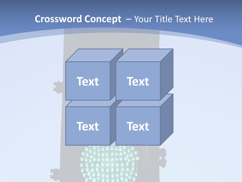 A Green Traffic Light With A Blue Background PowerPoint Template