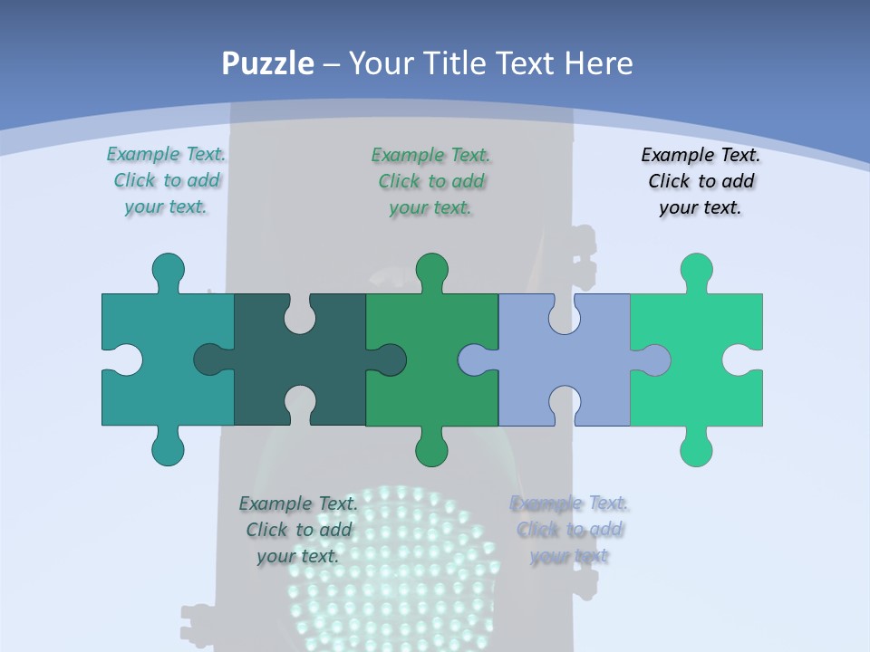 A Green Traffic Light With A Blue Background PowerPoint Template