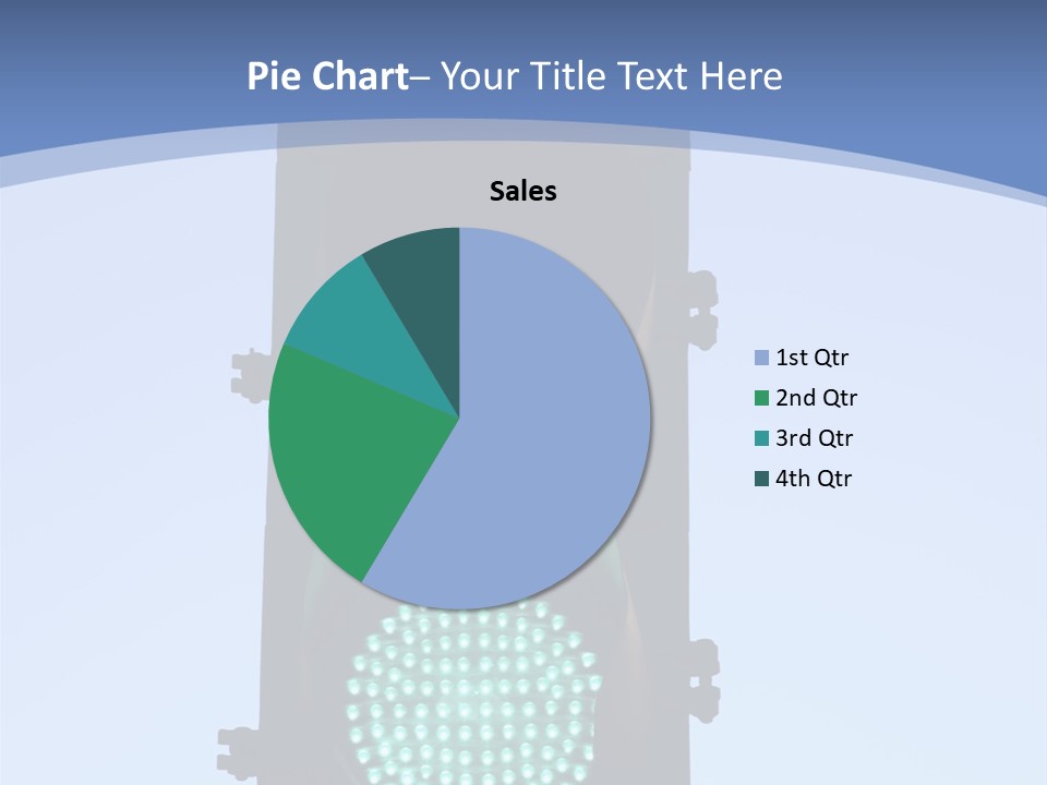 A Green Traffic Light With A Blue Background PowerPoint Template