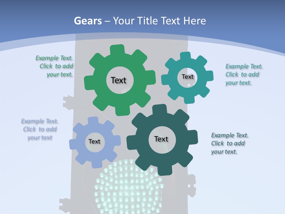A Green Traffic Light With A Blue Background PowerPoint Template