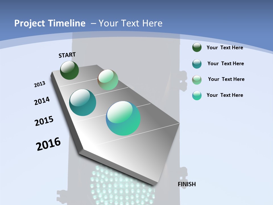 A Green Traffic Light With A Blue Background PowerPoint Template