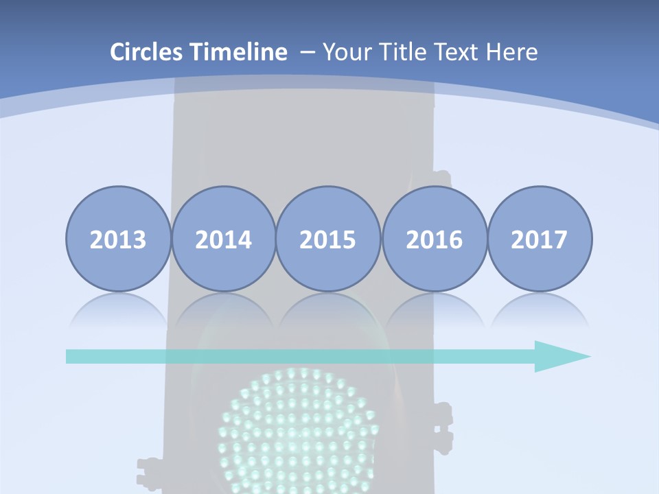 A Green Traffic Light With A Blue Background PowerPoint Template