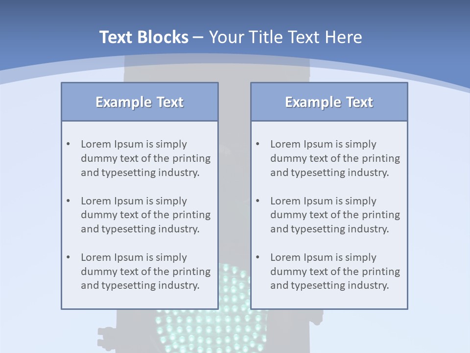 A Green Traffic Light With A Blue Background PowerPoint Template