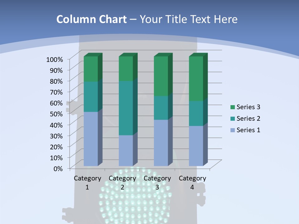 A Green Traffic Light With A Blue Background PowerPoint Template