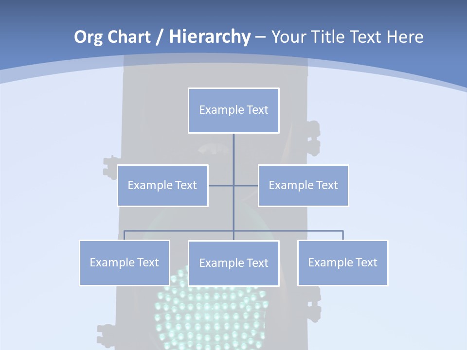 A Green Traffic Light With A Blue Background PowerPoint Template