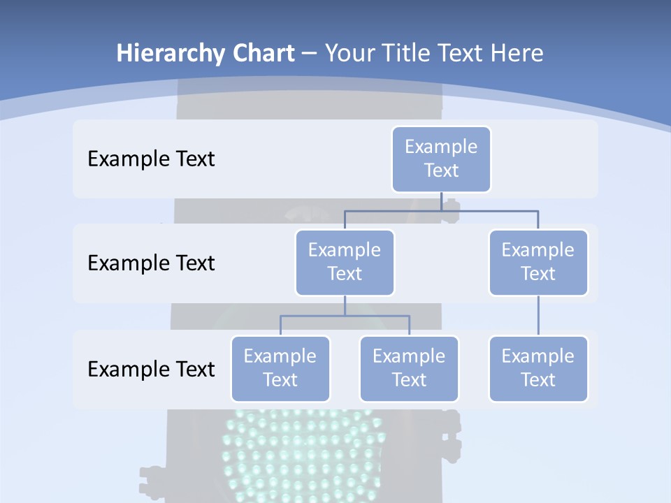 A Green Traffic Light With A Blue Background PowerPoint Template