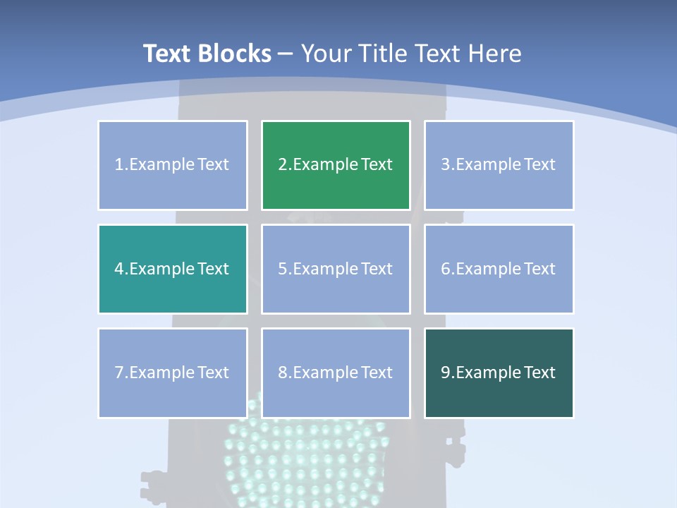 A Green Traffic Light With A Blue Background PowerPoint Template