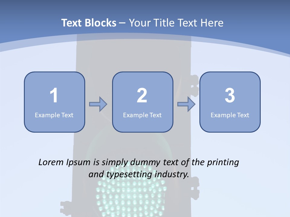 A Green Traffic Light With A Blue Background PowerPoint Template