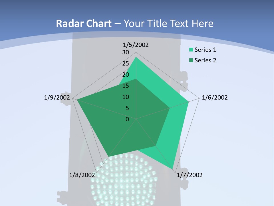 A Green Traffic Light With A Blue Background PowerPoint Template