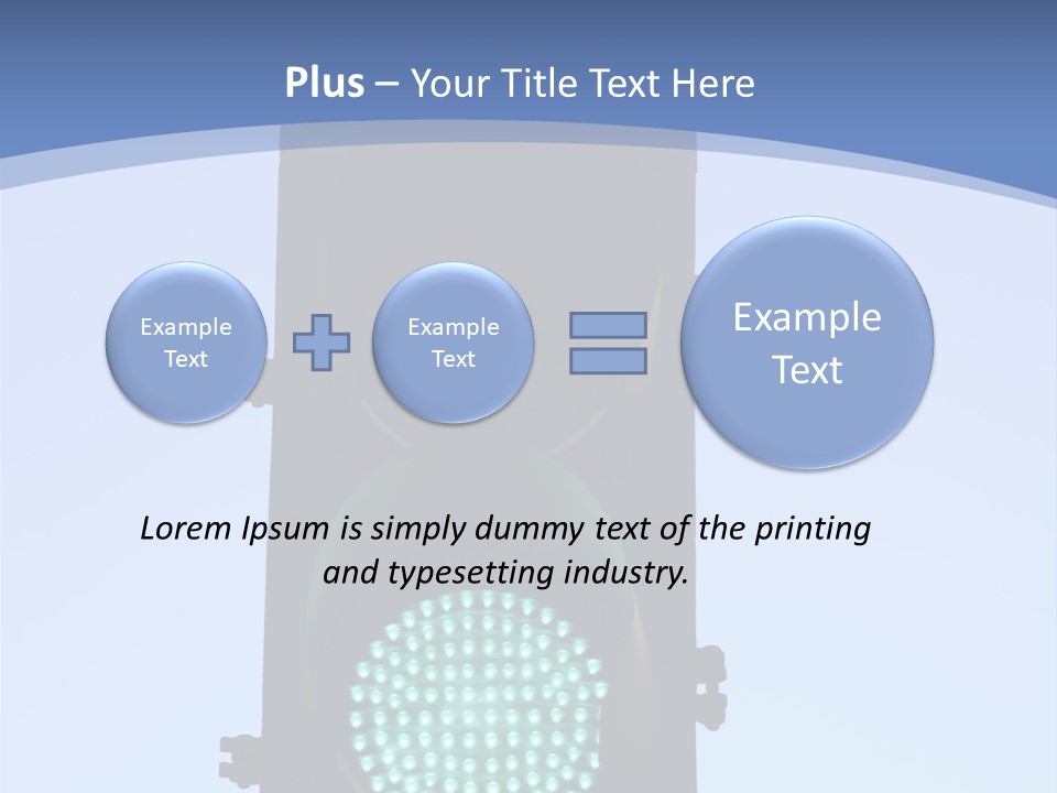 A Green Traffic Light With A Blue Background PowerPoint Template