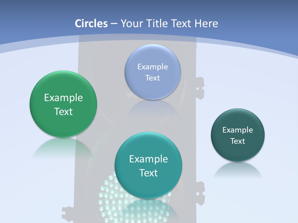A Green Traffic Light With A Blue Background PowerPoint Template