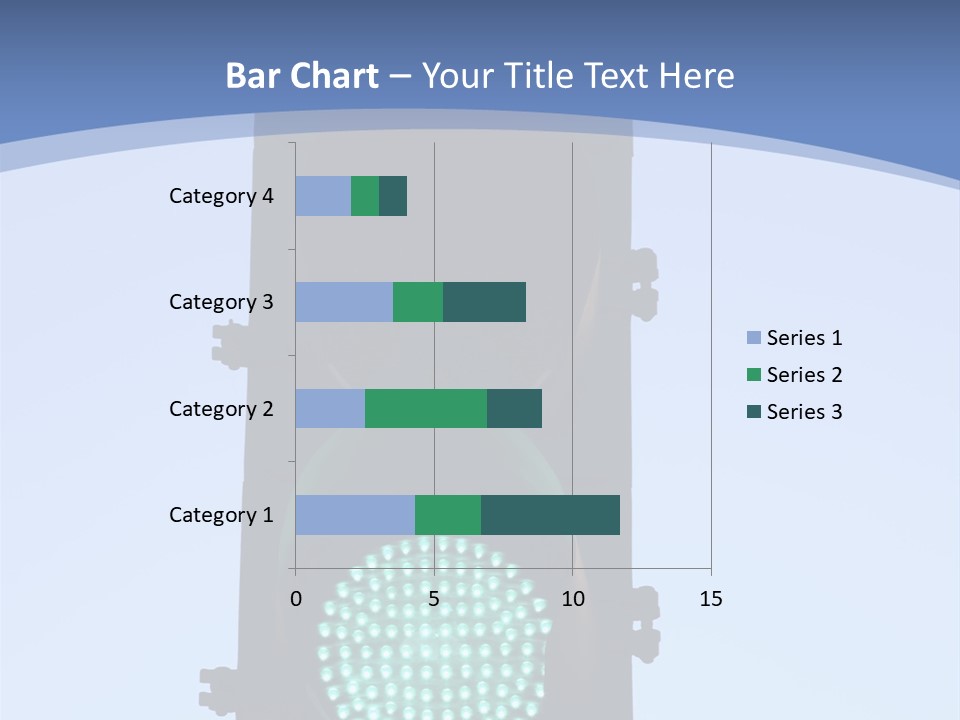 A Green Traffic Light With A Blue Background PowerPoint Template