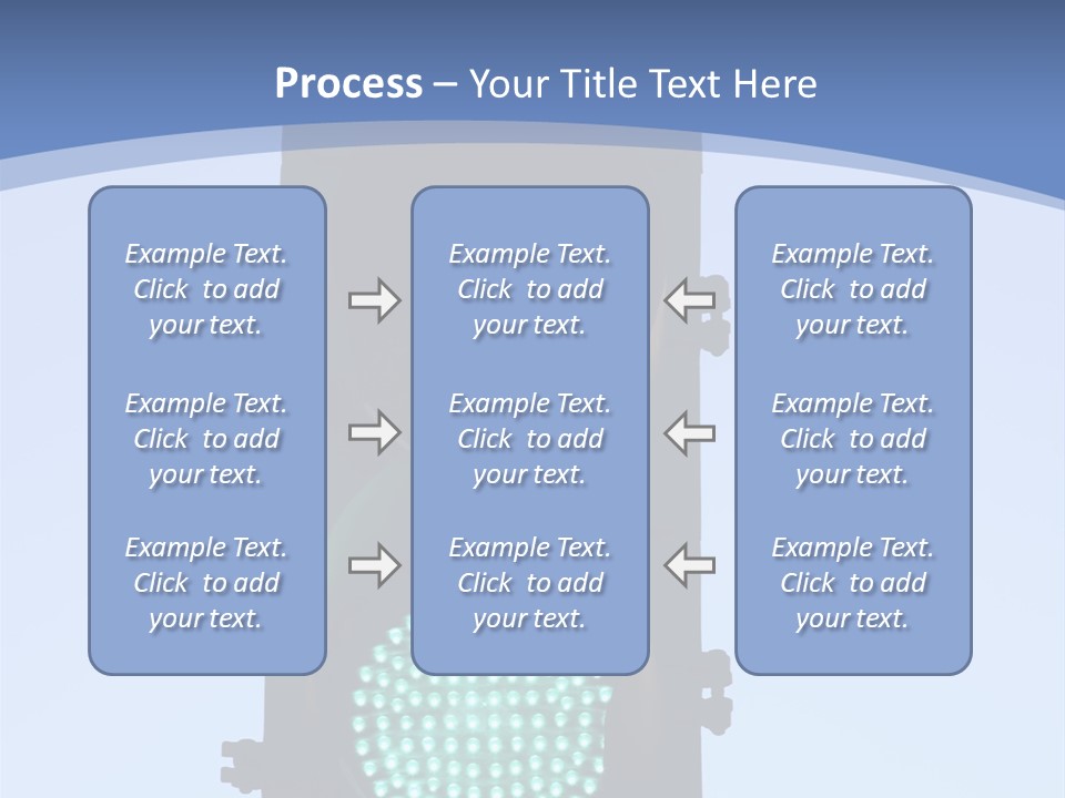 A Green Traffic Light With A Blue Background PowerPoint Template