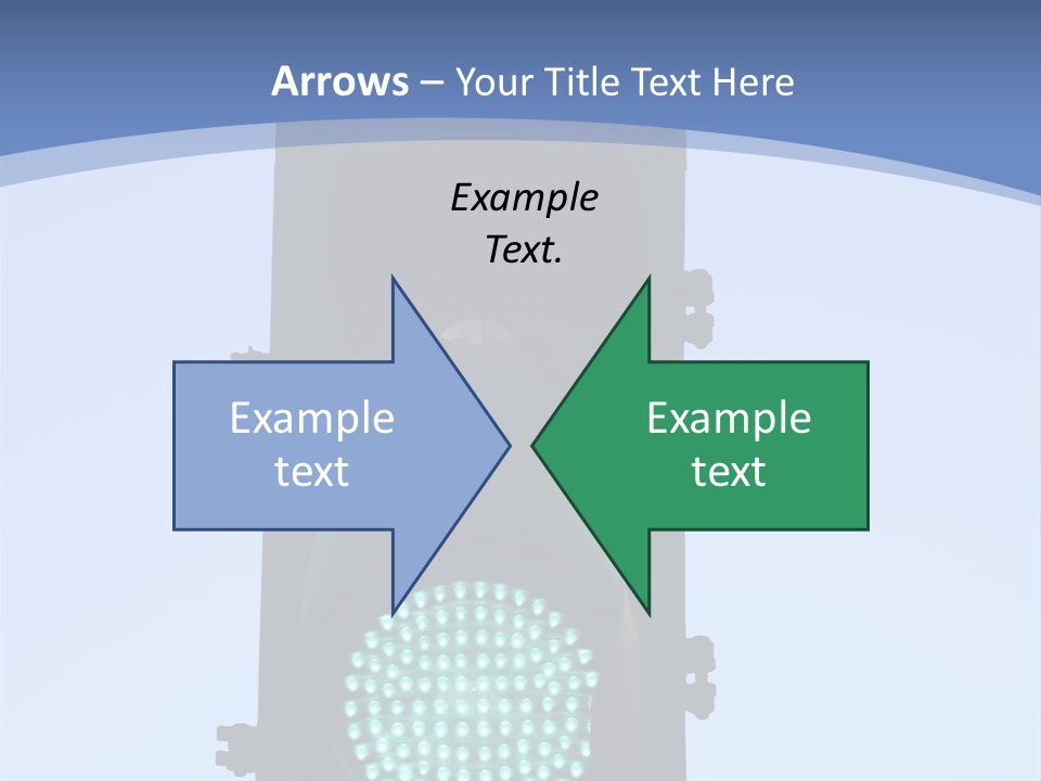 A Green Traffic Light With A Blue Background PowerPoint Template