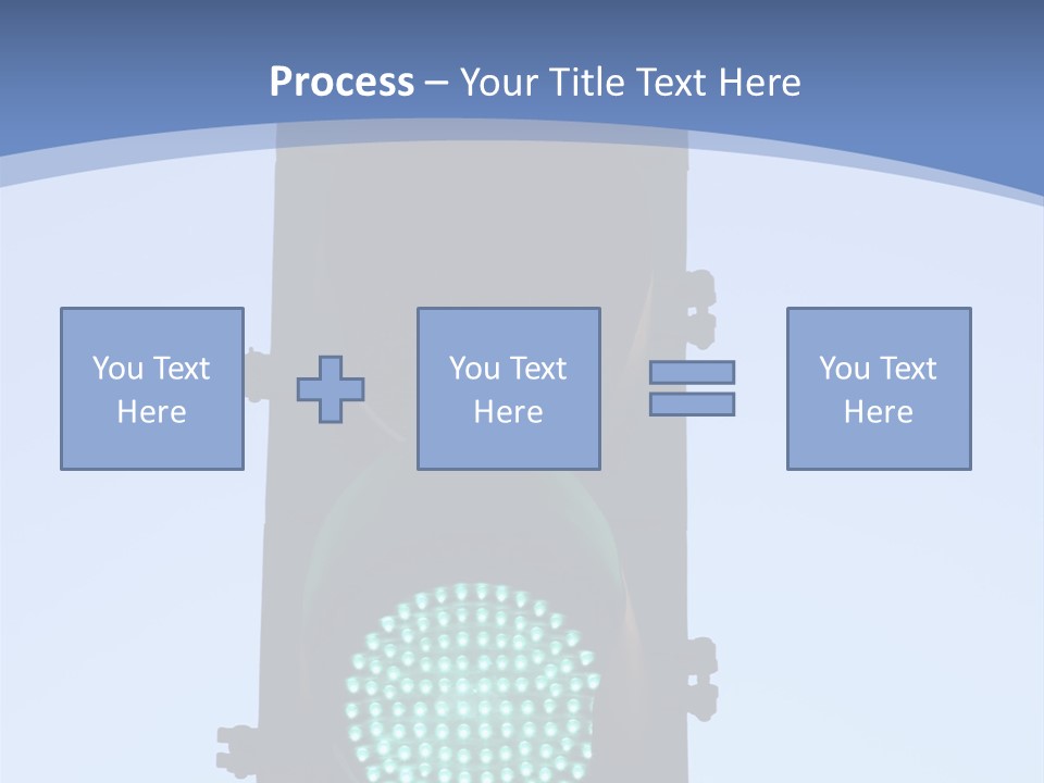 A Green Traffic Light With A Blue Background PowerPoint Template