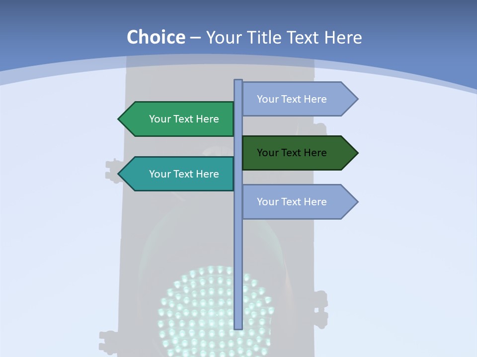 A Green Traffic Light With A Blue Background PowerPoint Template