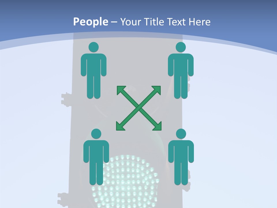 A Green Traffic Light With A Blue Background PowerPoint Template