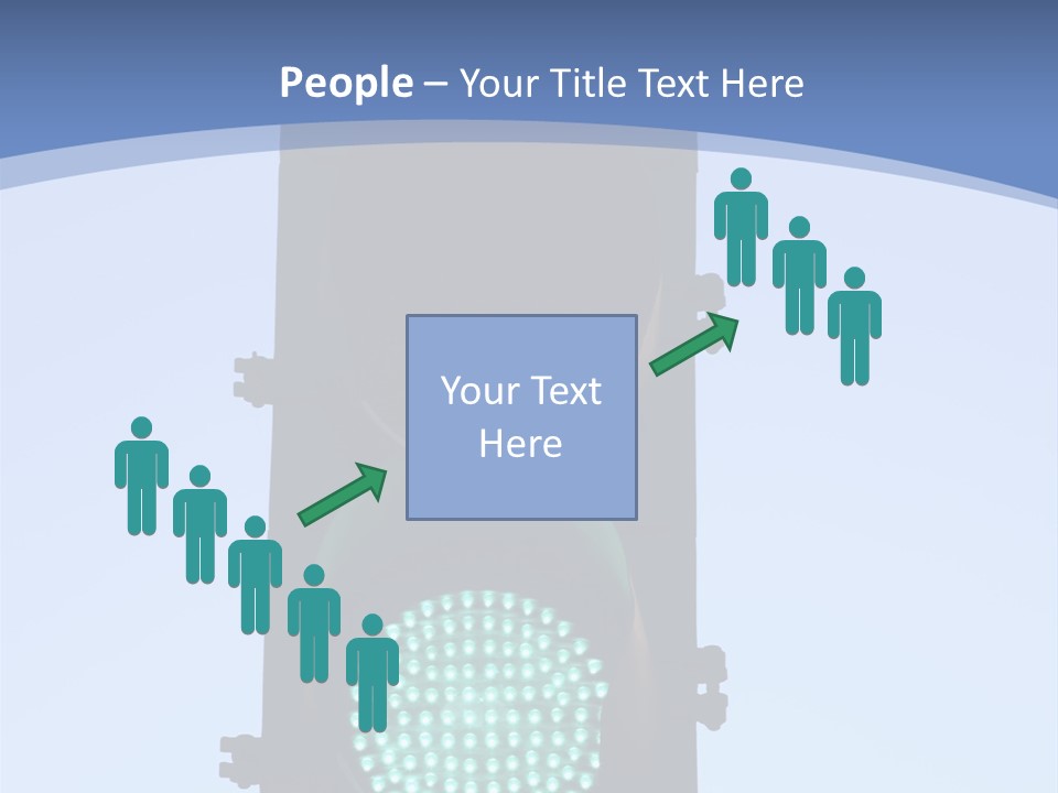 A Green Traffic Light With A Blue Background PowerPoint Template