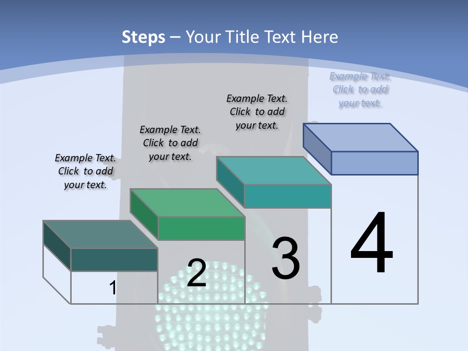 A Green Traffic Light With A Blue Background PowerPoint Template